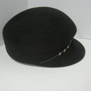 Sonoma 100% Wool Newsboy Cap Black w Studs
